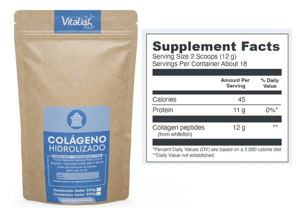 Colageno Hidrolizad Puro X 500g - g a $120