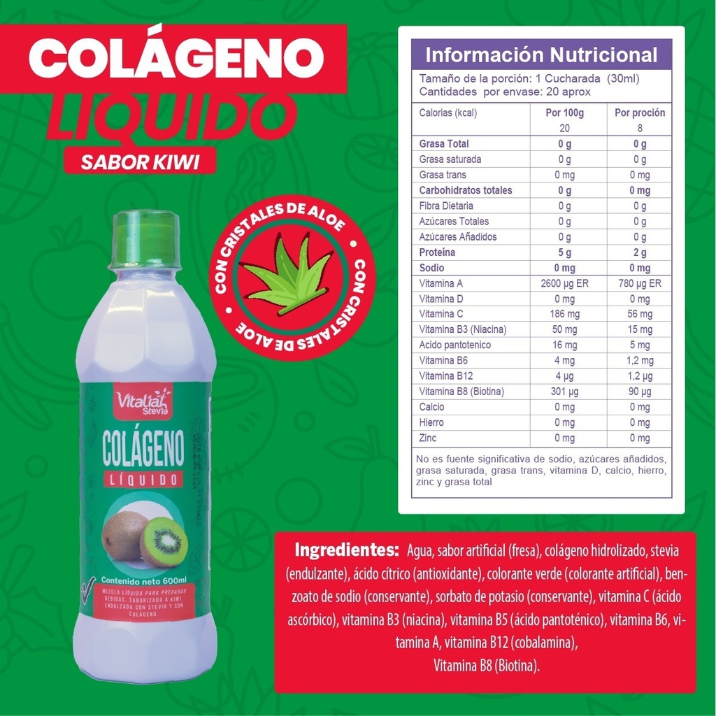Colágeno Líquido Sabor A Kiwi - mL a $83
