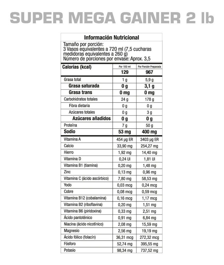 1 Super Mega Gainer Gmn + 1 Mentas Hierbabuena
