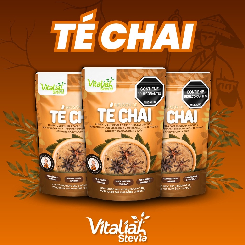 Té Chai Vitaliah Stevia 250g - g a $100