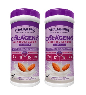 Vitaliah Pro. - Colágeno hidrolizado sabor vainilla con leche de almendras 900G
