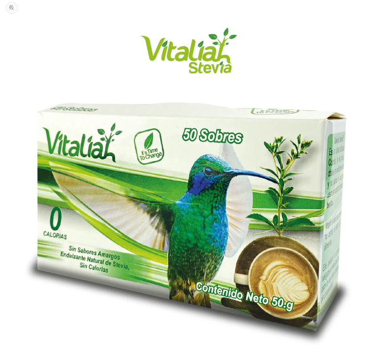VITALIAH ENDULZANTE DE STEVIA EN POLVO SACHET CAJA X 50 SOBRES