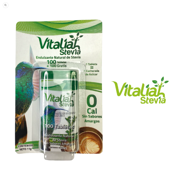 VITALIAH ENDULZANTE DE STEVIA EN PASTILLERO X 100 + 100