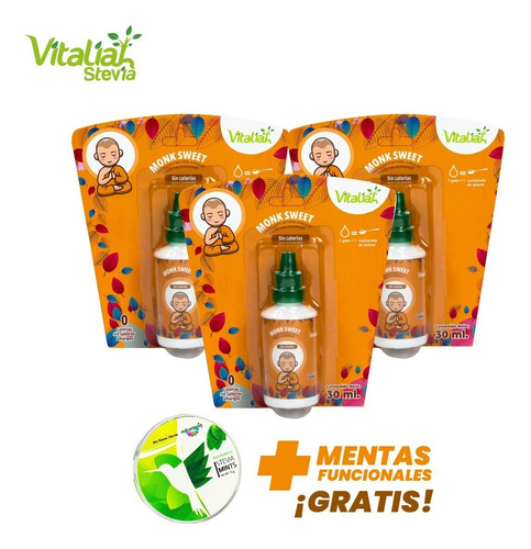 Monk Sweet Endulzante natural de Vitaliah (Gotero x 30 ml) + Obsequio Mentas Hierbabuena