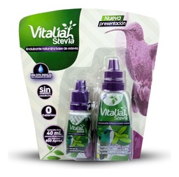 [PRT60008] VITALIAH ENDULZANTE DE STEVIA LIQUIDO GOTERO X 30ML +  GOTERO 10ML
